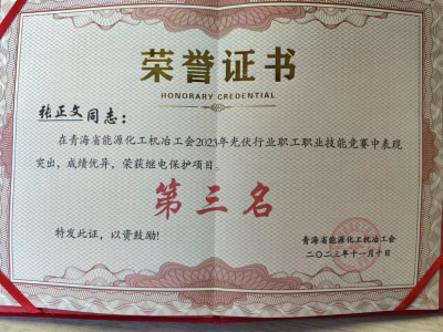 （图为2023年11月青海公司在青海省光伏行业职工技能竞赛中取得的相关荣誉）-2